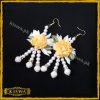 Artificial Gajra Earrings White Yellow Online at Best Price In Pakistan