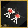 Artificial Gajra Earrings with Pearl -White and Red at Best Price In Pakistan