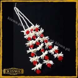 Artificial Hair Gajra Three-layered- Red & White Online In Pakistan