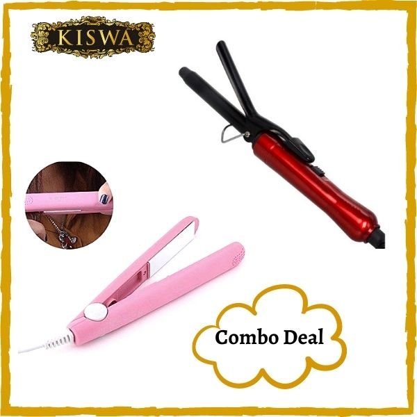 Shinon Curler & Mini Hair Straightener Combo Deal Online at best price in Pakistan
