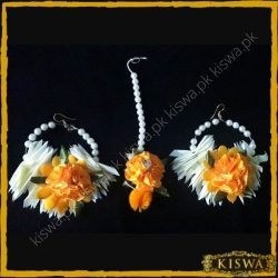 Yellow Gajra Earrings And Teeka Set Online In Pakistan