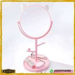 Rotatable Desk Mirror Cute Cat Ears Shape with Cosmetics Tray Online At Best Price In Pakistan