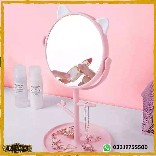 Rotatable Desk Mirror with Cosmetics Tray Online Price In Pakistan