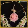 Pink Flower Gajra Jewelry Set Earring Teeka Necklace online in Pakistan