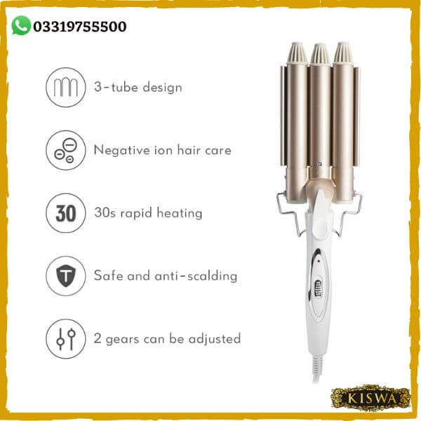 Triple Barrel Hair Curling Iron Ceramic Hair Waver at Best Price in Pakistan