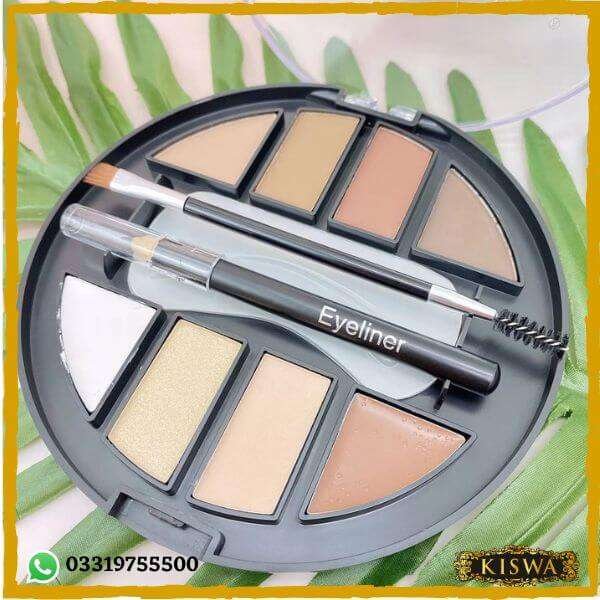 Eyebrow Eyeshadow Kit with Cream Powder Stencil, Pencil Applicator Highlighter Online At Best Price In Pakistan