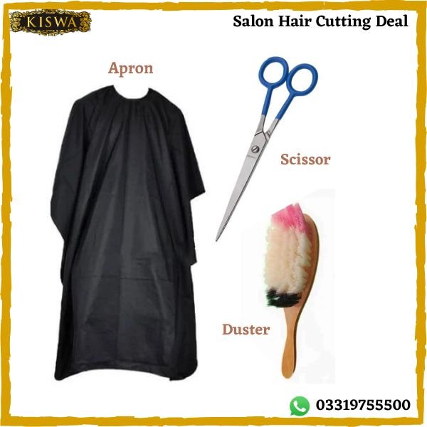Salon Barber Deal For Hair Cutting ( Apron + Scissor + Neck Duster ) online at best price in Pakistan
