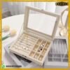 Velvet Clear Lid Jewelry Organizer Box Online at best price in Pakistan
