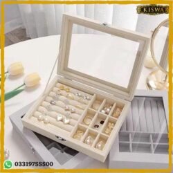 Velvet Clear Lid Jewelry Organizer Box Online at best price in Pakistan