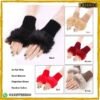 Half Finger Fur Knitted Winter Gloves Wrist Hand Warmer For Women Girls online in Pakistan
