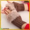 Half Finger Fur Knitted Winter Gloves Wrist Hand Warmer For Women online at best price in Pakistan